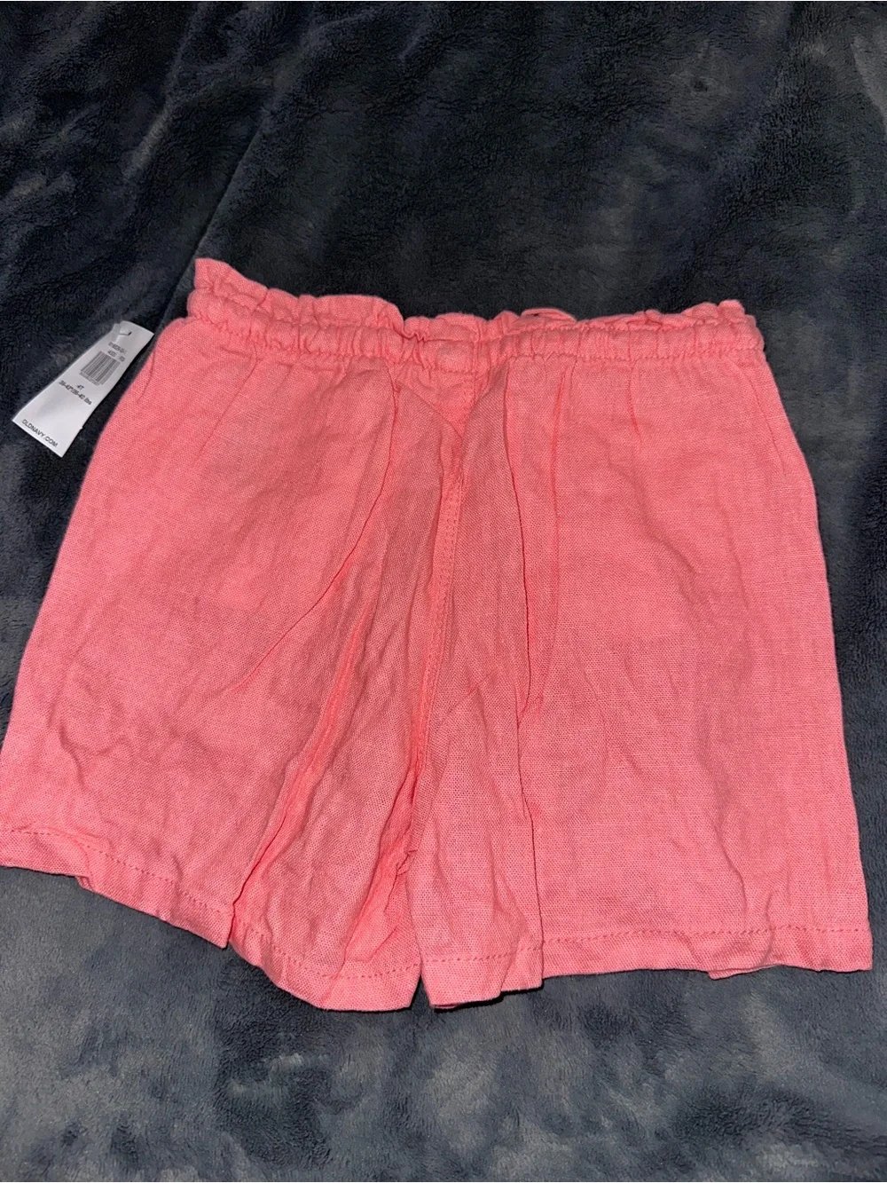 Old Navy toddler girl Pink Drawstring Linen-Blend Shorts